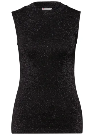 Street One - Glitzerndes Top schwarz - Gr. - 34