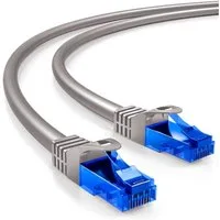 deleyCON deleyCON 20m CAT6 Patchkabel Netzwerkkabel Ethernet LAN DSL Kabel Grau LAN-Kabel