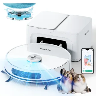 [EU Direct] Tesvor S8 Max Robot Vacuum Cleaner, 3-in-1 Vacuum/Sweep/Mop, 8000Pa Super Suction, Up to 180min Runtime, Sel