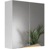 Vicco Badezimmerspiegelschrank Marelle, Weiß/Artisan, 60 x 67 cm mit höhenverstellbarem Einlegeb... (1-St)