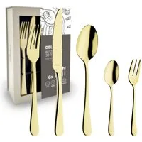 Kuppels Besteck-Set DELIA (30-tlg), 6 Personen, Edelstahl Rostfrei 18/0, Handreinigung empfohlen, champagnerfarbener PVD Veredelung