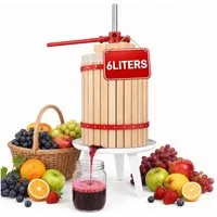 FIVMEN Entsafter Obstpresse Manuelle Fruchtpresse aus Buchenholz inkl. Presstuch, Weinpresse Saftpresse Maischepresse Obstmühle