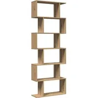 vidaXL Bücherregal Raumteiler-Bücherregal 6 Etagen Artisan-Eiche 70x24x193 cm, 1-tlg.