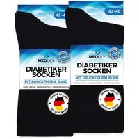 MEDOLY Diabetikersocken mit 97% Baumwolle, ohne Bund (6 Paar) ohne störende Naht