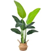 Kunstbaum Kunstpflanze Strelitzie Künstliche Pflanze, Höhe 120 cm/160 cm/180 cm Strelitzie, SEHAUSEU, Höhe 120 cm
