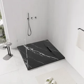 Neuesbad Duschwanne Bazalt CARRARA BLACK 90x90 NB1RE103671
