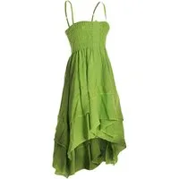 Vishes Sommerkleid 2in1 Kleid-Rock Damen Sommer-Kleid Spagetti-Träger Hippie-Rock Elfen, Casual Style