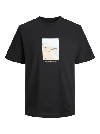 JACK&JONES - JORNORREBRO PHOTO TEE SS CREW NECK JNR Black - Gr. - 152