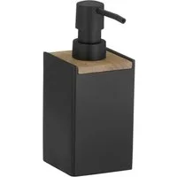 kela Seifenspender CUBE, 300 ml Fassungsvermögen, Polyresin, (1-tlg), Details aus Eichenholz, Nachfüllbar