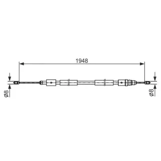 Bosch Handbremsseil hinten rechts Citroen Xsara