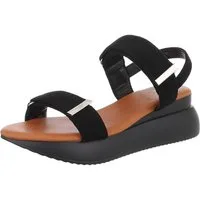Ital-Design Damen Sandalen mit breiten Riemen und flexibler Sohle Plateausandaletten (89542322) Keilabsatz/Wedge Keilsandaletten in Schwarz