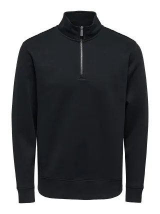 ONLY&SONS - ONSCERES HALF ZIP SWEAT NOOS Black - Gr. - S