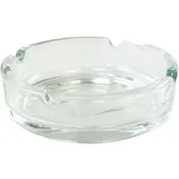 Jean Products Aschenbecher Tischaschenbecher ca. 10,5 x 3,5 cm Glasaschenbecher transparent rund, mit 4 Einsenkungen