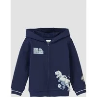 s.Oliver Sweatshirt Sweatshirt Jacke Kapuzen-Sweatjacke aus Baumwollmix mit Print-Detail