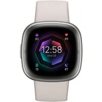 fitbit Sportuhr Fitbit Sense 2 - Mondweiß - intelligente Uhr mit Band Sense 2, Telefonsuchfunktion, Überwachung der Herzfrequenzvariabilität (HRV)