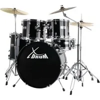 XDrum Schlagzeug Semi 22" Standard,Komplettes Drumset, inkl. Hocker, Drumsticks, Galgenständer & Crash Becken, Kesselgrößen: 22", 12", 13", 16", 14" Snare