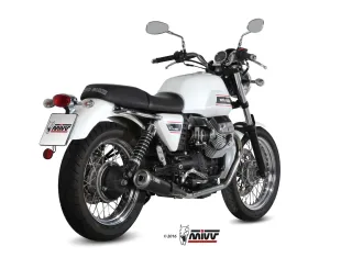 Sport Auspuff MIVV Ghibli Steel Black Moto Guzzi V7 Classic / Spezial Bj. 2008-2016 Typ: LW mit ABE