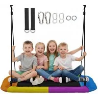 AIYAPLAY Nestschaukel mit verstellbarer Seile, (Gartenschaukel, 1-tlg., Höhenverstellbar Hängeschaukel), für 3-8 Jahre Kinder bis zu 300kg, für Outdoor & Indoor, Mehrfarbig