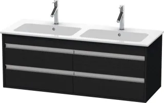 Duravit Ketho Waschtischunterbau wandhängend Eiche Schwarz Matt 1270x475x480 mm - KT643301616 KT643301616
