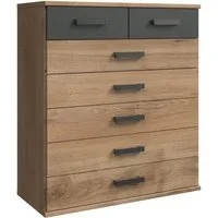 Wimex Schubkastenkommode Cork, Hochkommode, Highboard 91/40/103cm, Made in Germany, industrial Design, rustikaler Look, 7 Schubladen