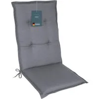LILENO HOME Hochlehnerauflage Gartenstuhl Auflage, bequeme Sitzauflage für Gartenmöbel, Stuhlkissen, (1 St., 1er Set), Polsterauflage Uni Mittelgrau, Sitzpolster für Klappstühle
