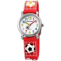 EXCELLANC Quarzuhr Fußball, silberfarbig, Mineralglas, Kinder Armbanduhr