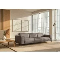 Home affaire 3-Sitzer Lorcan 257 cm, weiches Sitzgefühl, mit schwarzen Metallfüßen, Lederoptik und in weichem Strukturstoff