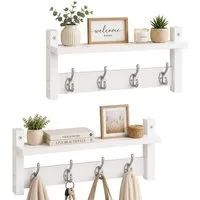 relaxdays Wandgarderobe im 2er Set, weiß