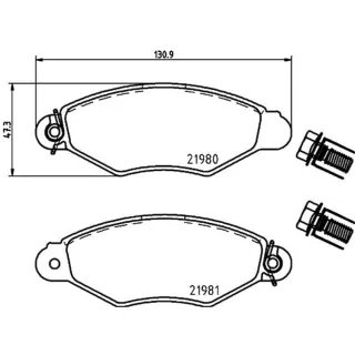 Hella Bremsbel?ge vorne Citroen Fiat Peugeot 8DB355019-311