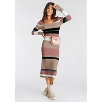 Laura Scott Strickkleid in Midiform mit tollem Streifendesign