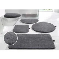 Bruno Banani Badematte Lana Standard, Badvorleger, Badezimmer Teppich, Höhe 25 mm, rutschhemmend beschichtet, schnell trocknend, strapazierfähig, fußbodenheizungsgeeignet, Polyacryl, rechteckig, 3-tlg. Hänge-WC Set, Badteppich, Badematten, unifarben,