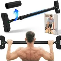 NEOLYMP Klimmzugstange Klimmzug Hilfe - Ohne Schrauben - Klimmzugstange Türrahmen - Pull up (hält ohne Bohren im Türrahmen, Gewindesperre für sicheren Halt, beliebig verstellbar (73 - 92 cm), mit gepolstertem Griff, platzsparend und verstaubar, Klimm