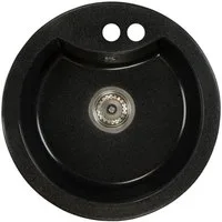 Faizee Home Granitspüle Granitspüle Vela Ø 49cm verschiedene Farben wahlweise Armatur