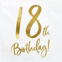 partydeco Papierserviette Servietten 'Birthday Gold' 20Stk./33x33cm, #18