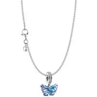 Pandora Kette mit Anhänger 15815, für Damen Blauer Muranoglas Schmetterling Set