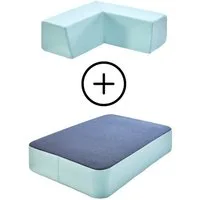 Hipp-Hopp - das Hüpfpolster Weichbodenmatte Hüpfpolster S + Gratis Rückenpolster M Winkel (Set), Made in Germany
