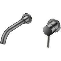 Aloni Waschtischarmatur CR7120-6GG (einzel, 1-St., Einzel) Aloni 2-Loch-Waschtischbatterie mit Unterputz-Einbaukörper Grau