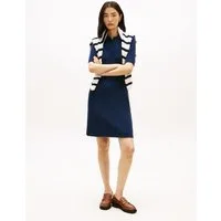 Tommy Hilfiger Strickkleid SOFT WOOL HALF SL F&F POLO DRESS aus reiner Wolle