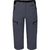 Bergson Outdoorhose PORI Capri Damen 3/4 Wanderhose, robust, elastisch, Normalgrößen, grau/blau