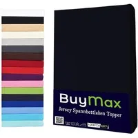 Buymax Spannbettlaken Topper, Spannbetttuch für Topper bis 12 cm Höhe, 100% Baumwolle Jersey, Jersey, Gummizug: Rundumgummi, (1 Stück), Pflegeleicht und Atmungsaktiv, in Verschiedenen Farben und Größen