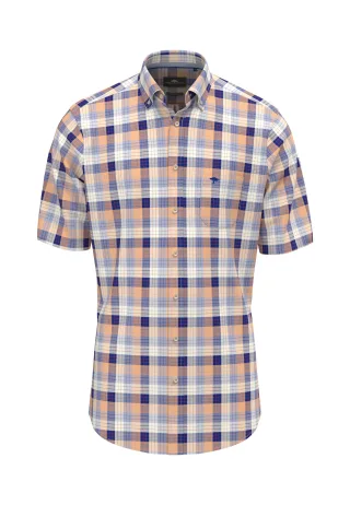 FYNCH-HATTON - Colorful Slub Check, B.D., 1/1 tangerine - Gr. - XL