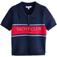 Next Troyer Strick-Poloshirt mit RV-Kragen (1-tlg)