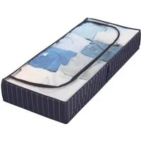 WENKO Unterbettkommode Unterbett-Aufbewahrungstasche Kommode Aufbewahrung (1 St), mit Sichtfenster Blau 105 x 15 x 45 cm