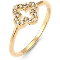 Elli Fingerring Kleeblatt Weiß 925 Sterling Silber, mit Kristallen von Swarovski®