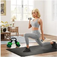 SPORTNOW Hantel-Set 6er-Set, 2 x 3 kg, 2 x 4 kg, 2 x 5 kg, mit Ständer, (Kurzhantel, Hexagon Hanteln Set), für Krafttraining, Fitness Zuhause Gym, Grau+Grün+Türkis