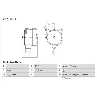 Bosch Lichtmaschine Mercedes T2/L T2/Ln1 0986037410