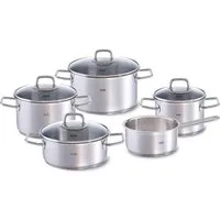Fissler Topf-Set Viseo, Edelstahl 18/10 (9-tlg., je 1 Kochtopf 16/20/24 cm, 1 Stielkasserolle 16 cm, 1 Bratentopf 20 cm), Made in Germany,Induktionsgeeignet