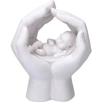 Figuren Shop GmbH Dekofigur Dekofigur - Hände mit Baby - Shelter - Dekoration weiß