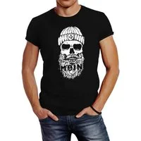 Neverless Print-Shirt Neverless® Herren T-Shirt Moin Totenkopf Anker Skull Print Motiv mit Print