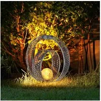 GLOBO LIGHTING LED Solarleuchte, LED-Leuchtmittel fest verbaut, Warmweiß, Solarlampe orientalische Kugel Dekoleuchte